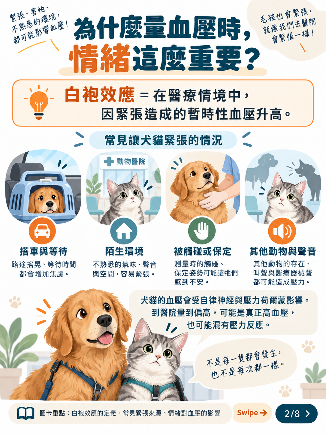犬貓血壓測量與白袍效應圖卡 2：為什麼量血壓時情緒這麼重要