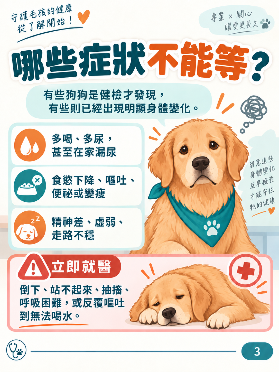犬高血鈣圖卡 3：哪些症狀不能等？