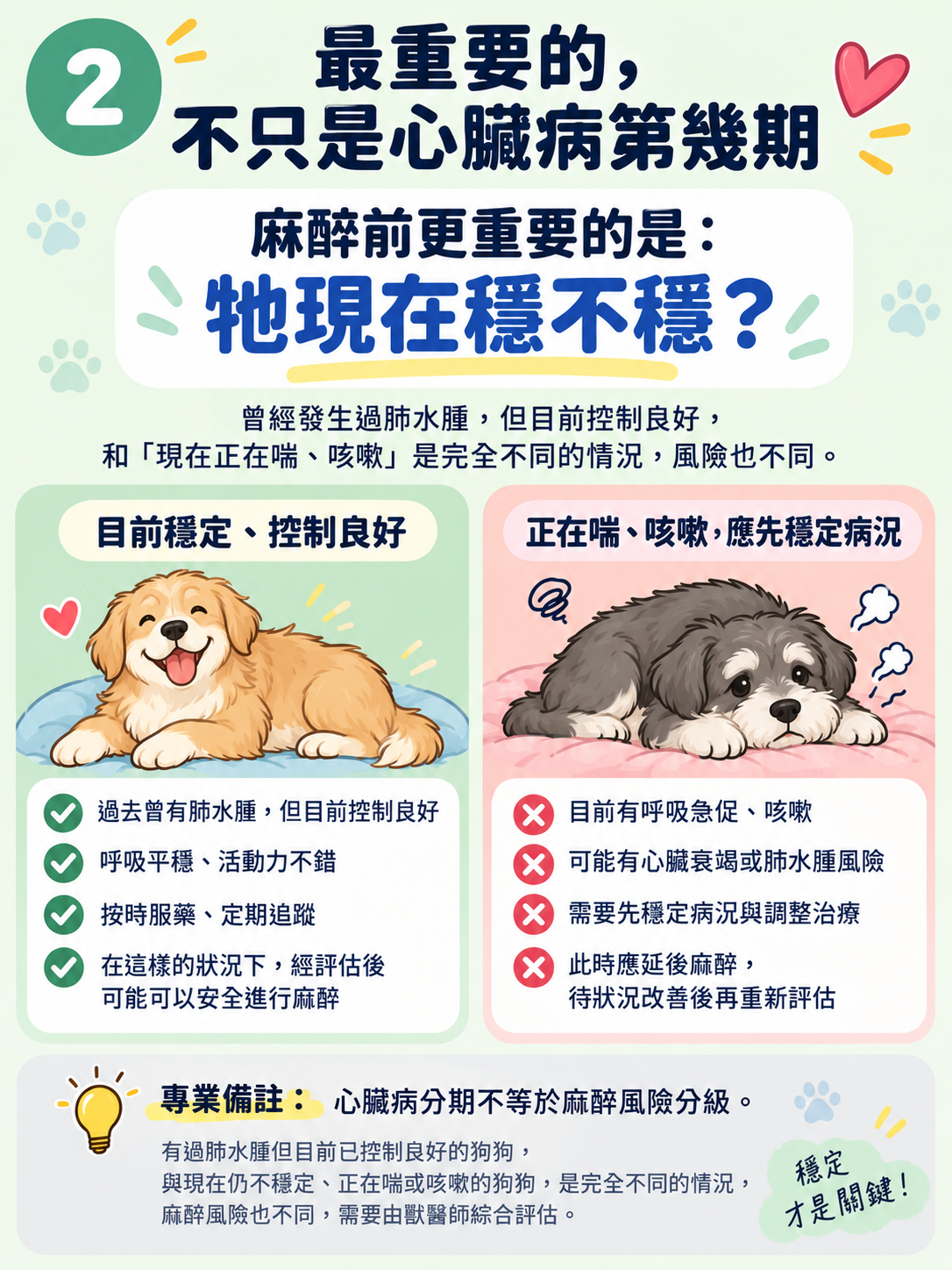 MMVD｜麻醉前評估圖卡 2：最重要的，不只是心臟病第幾期