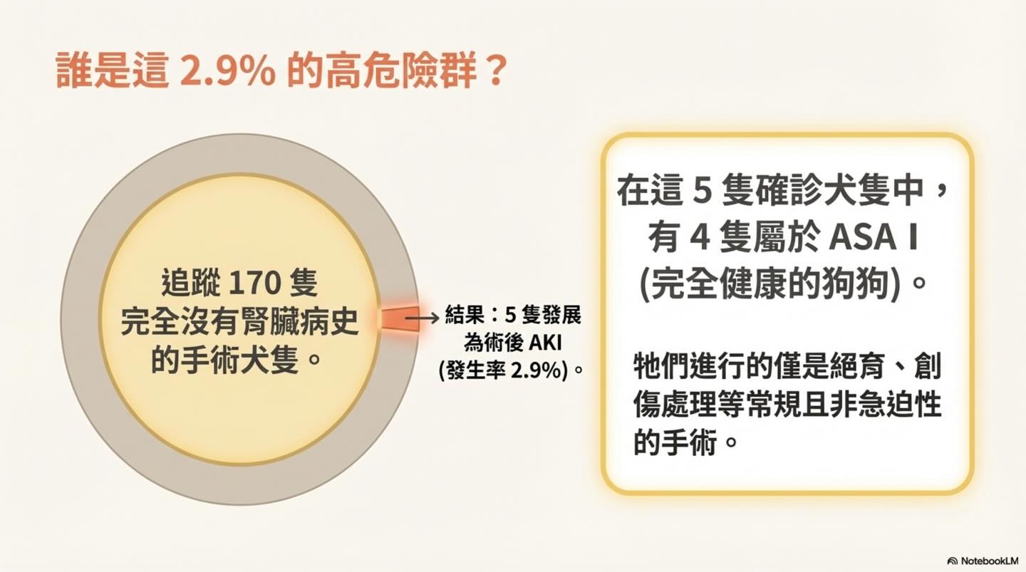 跨越時空的 2.9%：狗狗麻醉後急性腎損傷的隱形危機圖卡 5