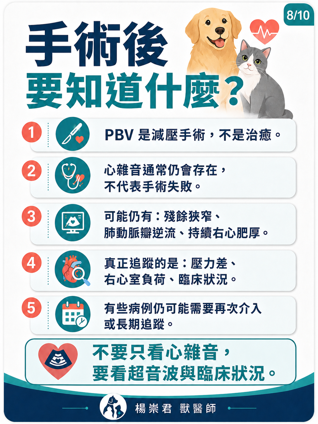 犬貓肺動脈狹窄圖卡 8：手術後要知道什麼？