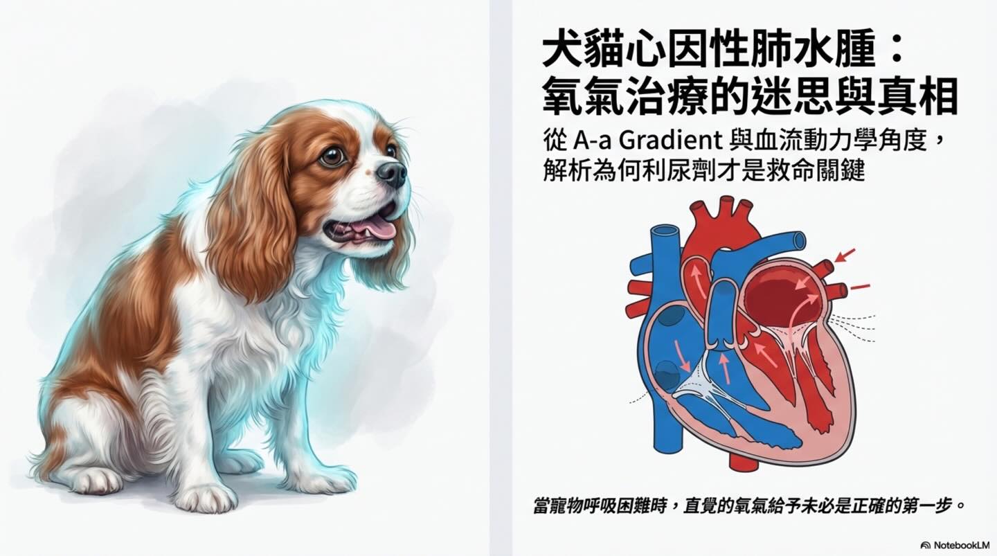 橫式圖卡集合封面：犬貓心因性肺水腫：氧氣治療的迷思與真相