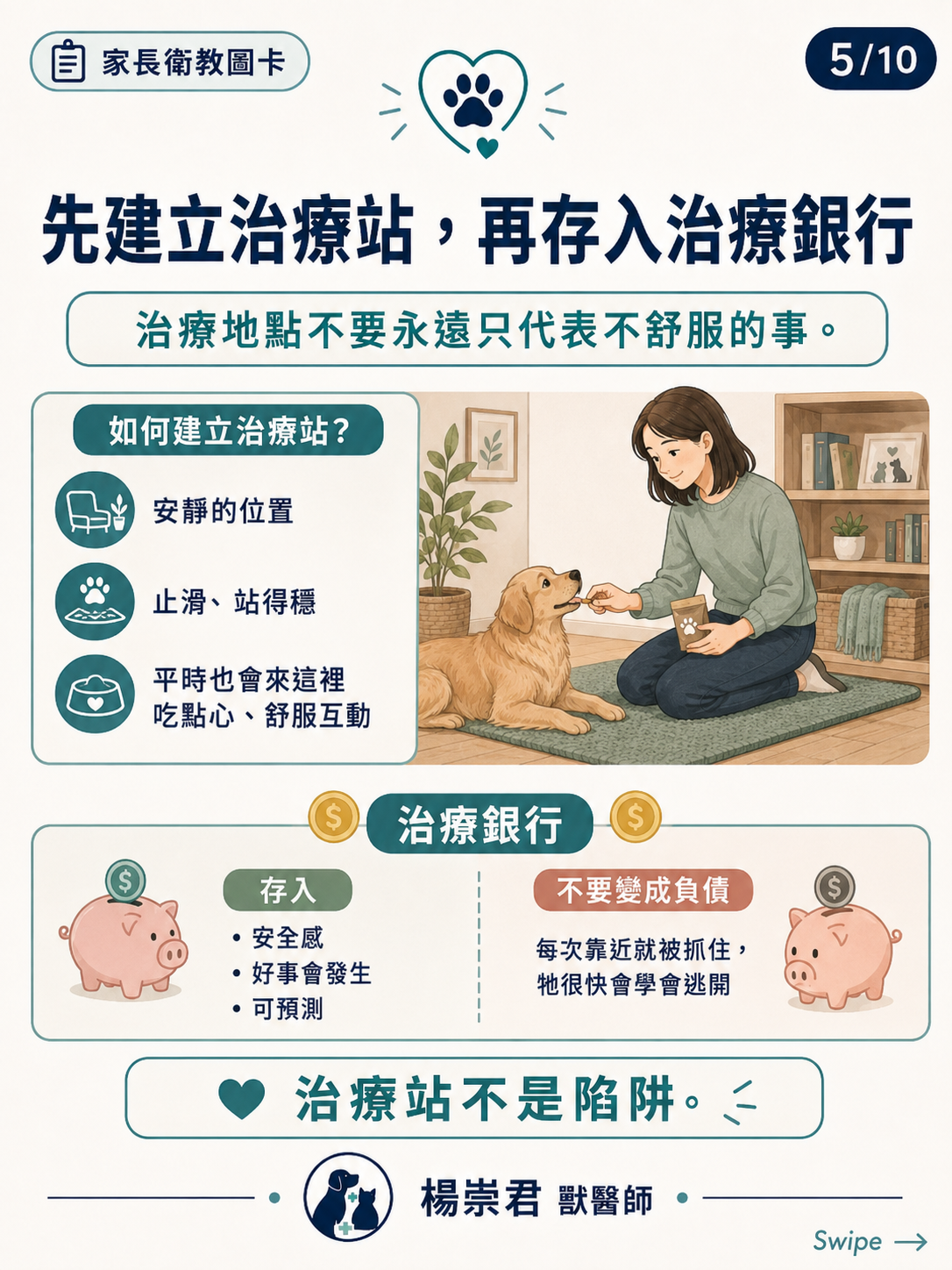 合作照護與服藥練習圖卡 5：先建立治療站再存入治療銀行