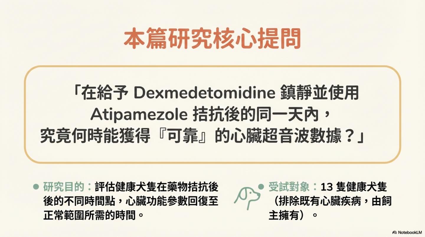 Dexmedetomidine 鎮靜及 Atipamezole 拮抗後的同日心臟超音波評估圖卡 4