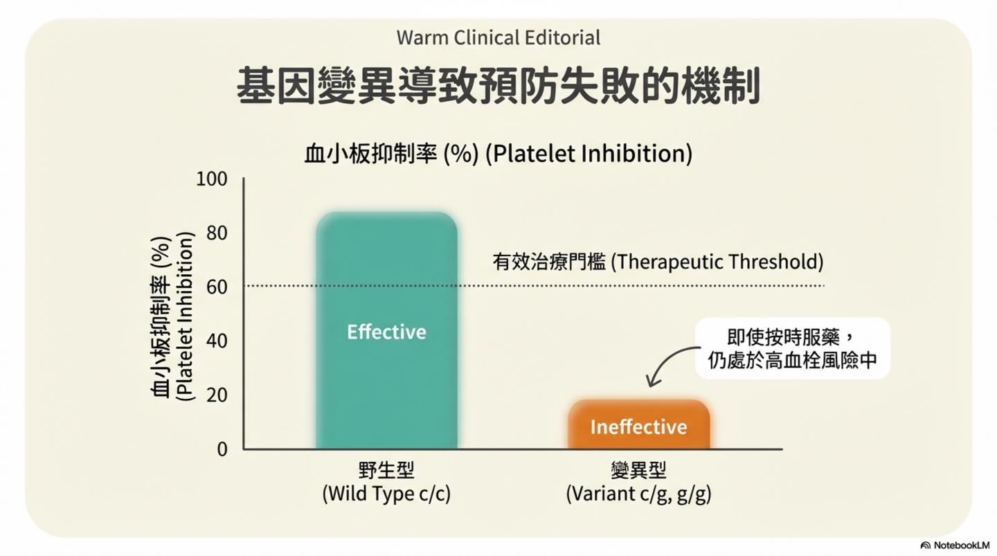 貓 HCM｜P2RY1 與血栓預防圖卡 5：基因與雙重抗血小板的機制