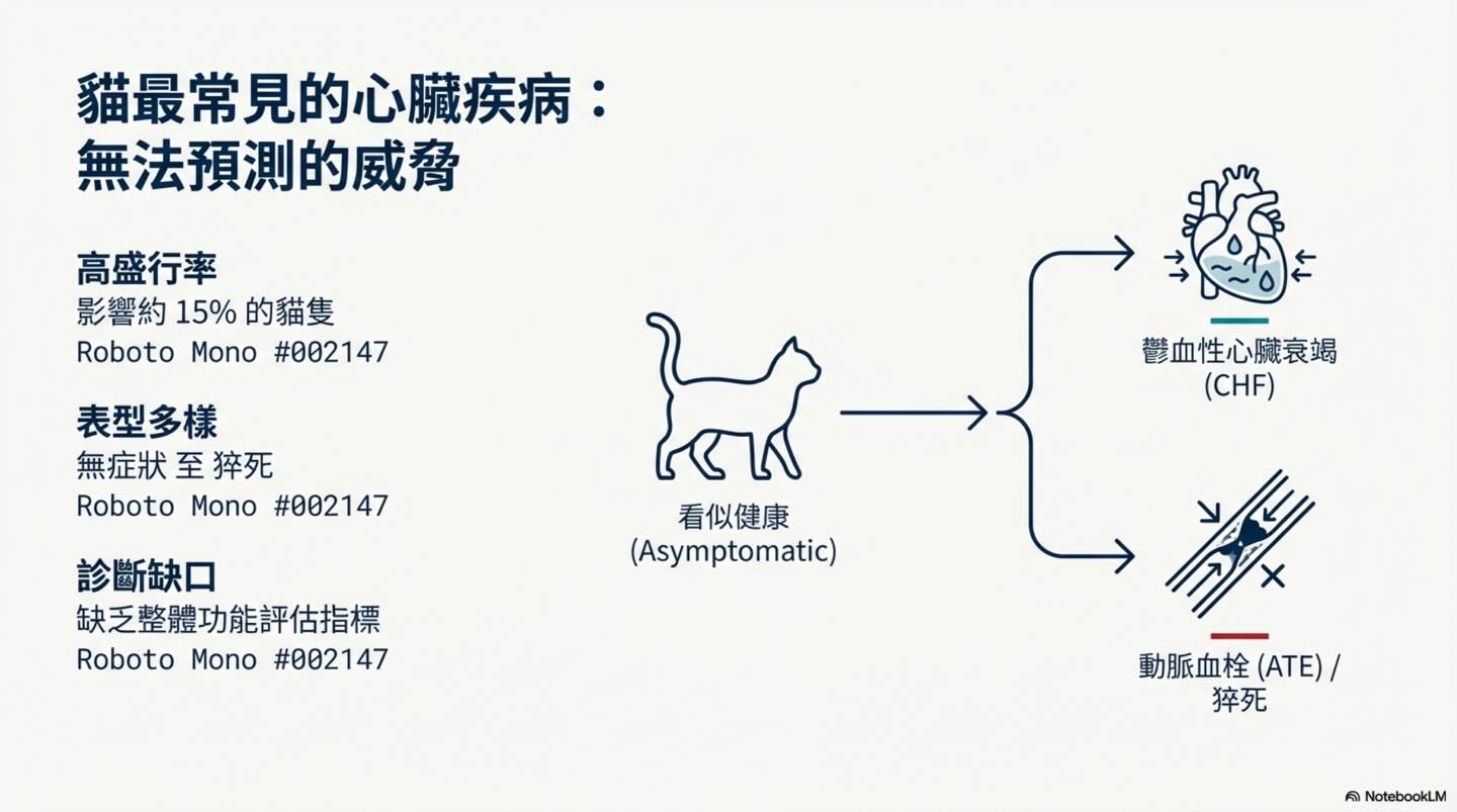 貓 HCM｜Tei Index 與預後圖卡 2：貓最常見的心臟疾病：無法預測的威脅