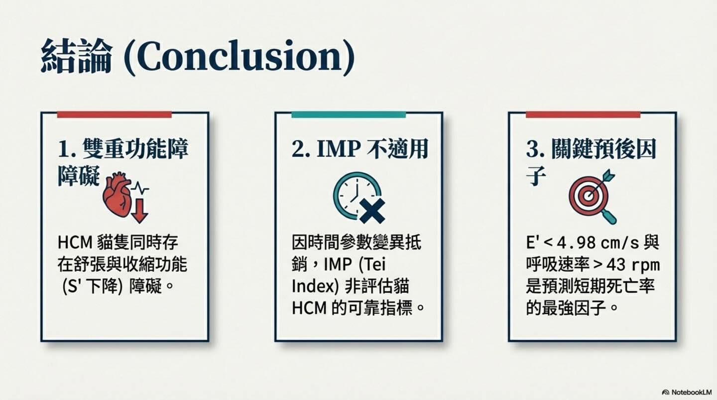 貓 HCM｜Tei Index 與預後圖卡 12：結論（Conclusion）