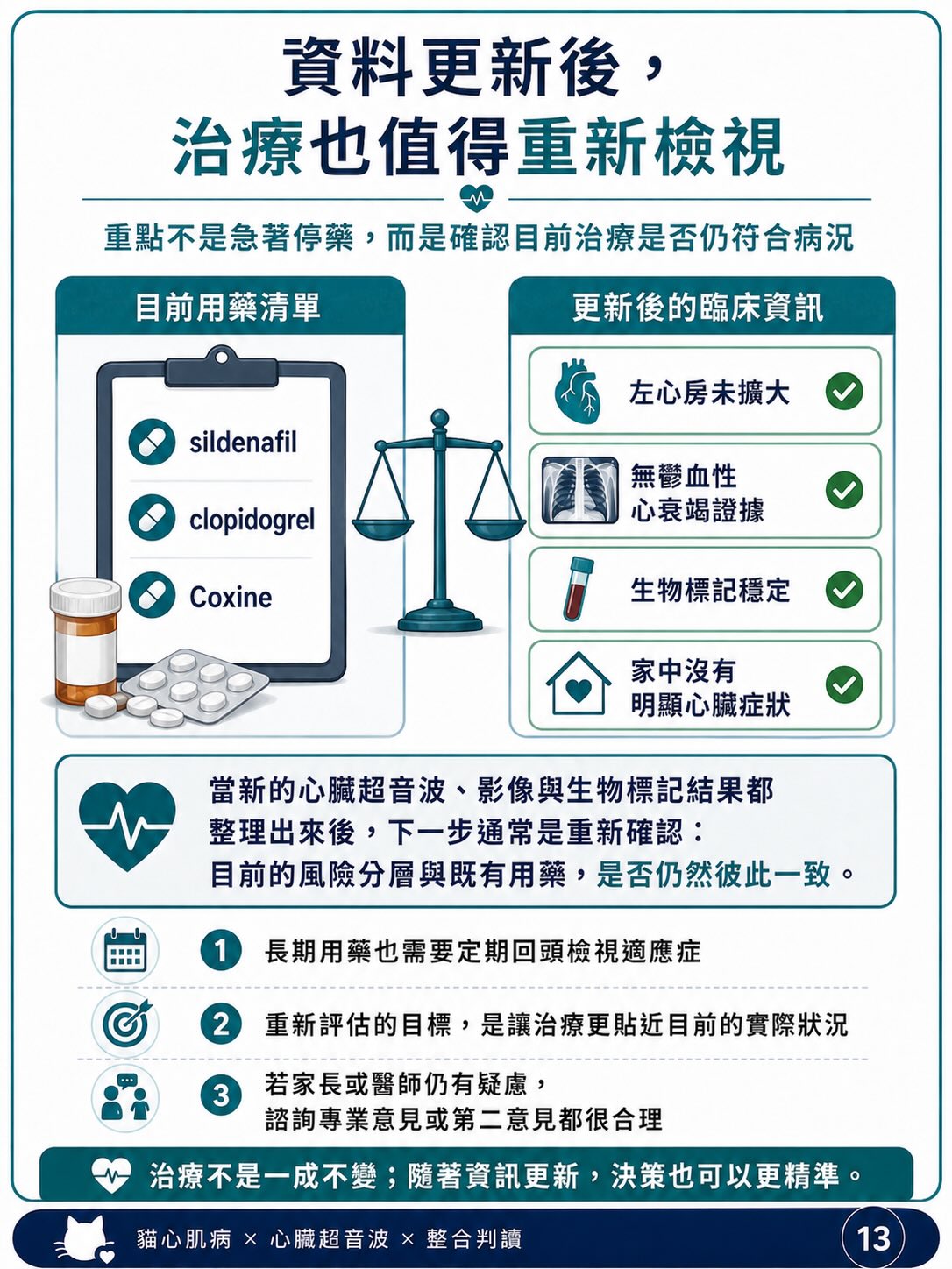 貓 HCM｜輕微心肌增厚與表現型圖卡 13：資料更新後，治療也值得重新檢視