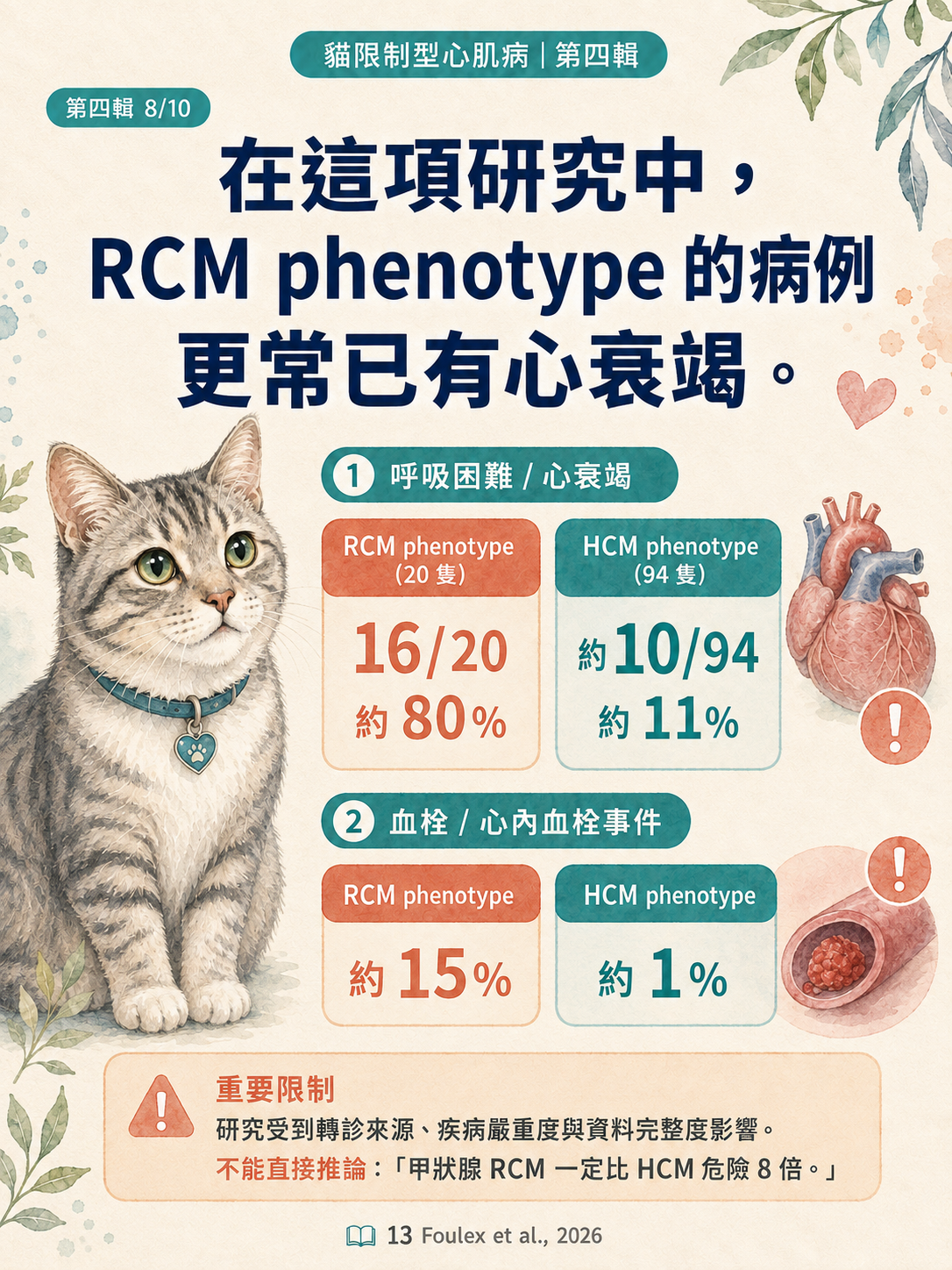 貓 RCM 圖卡 38：甲狀腺亢進加RCM病例看起來更嚴重