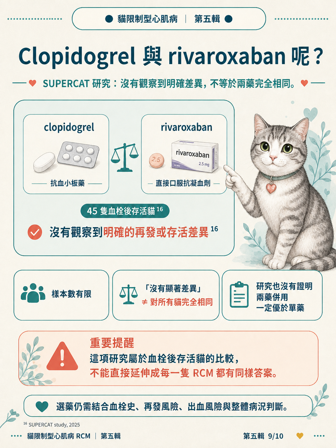 貓 RCM 圖卡 49：Clopidogrel與rivaroxaban
