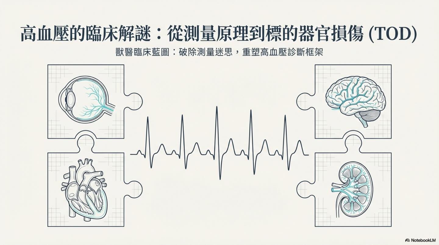 橫式圖卡集合封面：高血壓的臨床解謎：從測量原理到標的器官損傷（TOD）