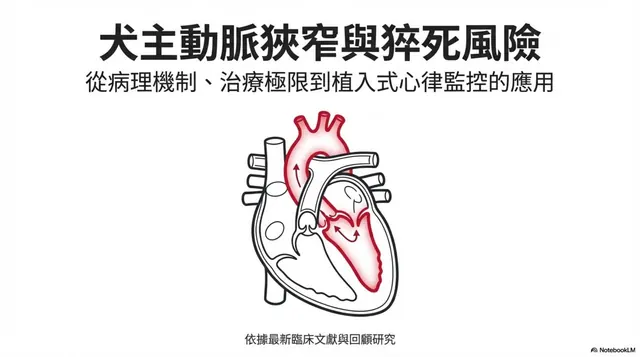 橫式手機圖卡集合封面：犬主動脈狹窄與猝死風險