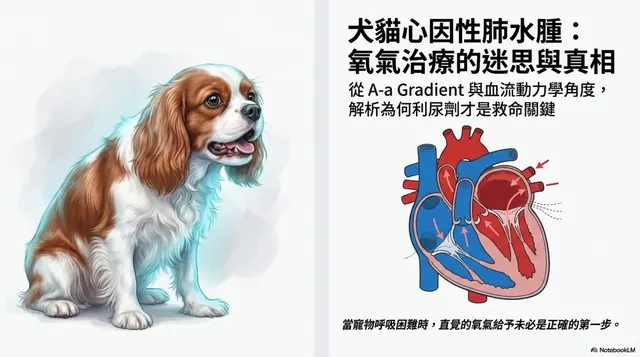 橫式手機圖卡集合封面：犬貓心因性肺水腫：氧氣治療的迷思與真相