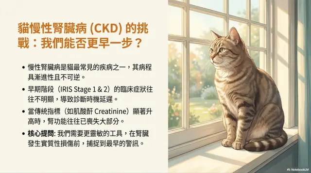 橫式手機圖卡集合封面：貓慢性腎臟病（CKD）的挑戰：我們能否更早一步？