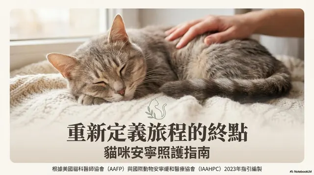 橫式手機圖卡集合封面：重新定義旅程的終點：貓咪安寧照護指南