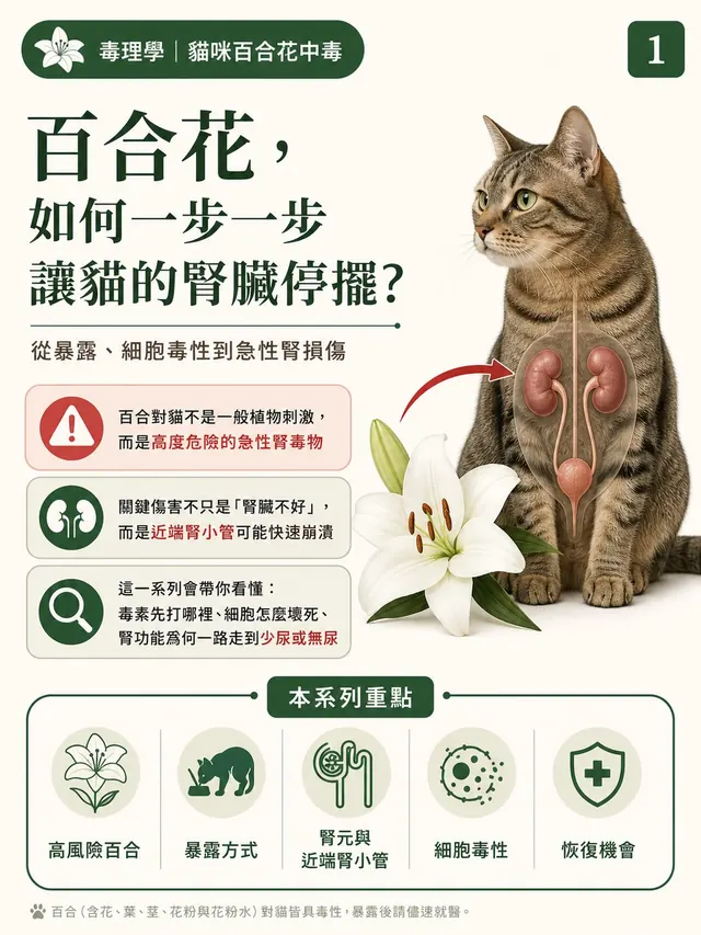 手機圖卡集合封面：百合花，如何一步一步讓貓的腎臟停擺？