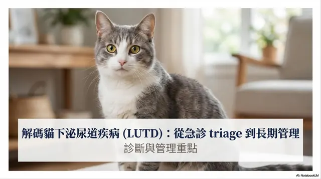 橫式手機圖卡集合封面：解碼貓下泌尿道疾病（LUTD）：從急診 triage 到長期管理