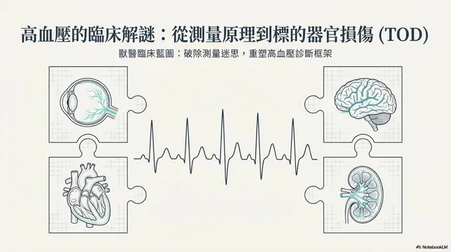 橫式手機圖卡集合封面：高血壓的臨床解謎：從測量原理到標的器官損傷（TOD）