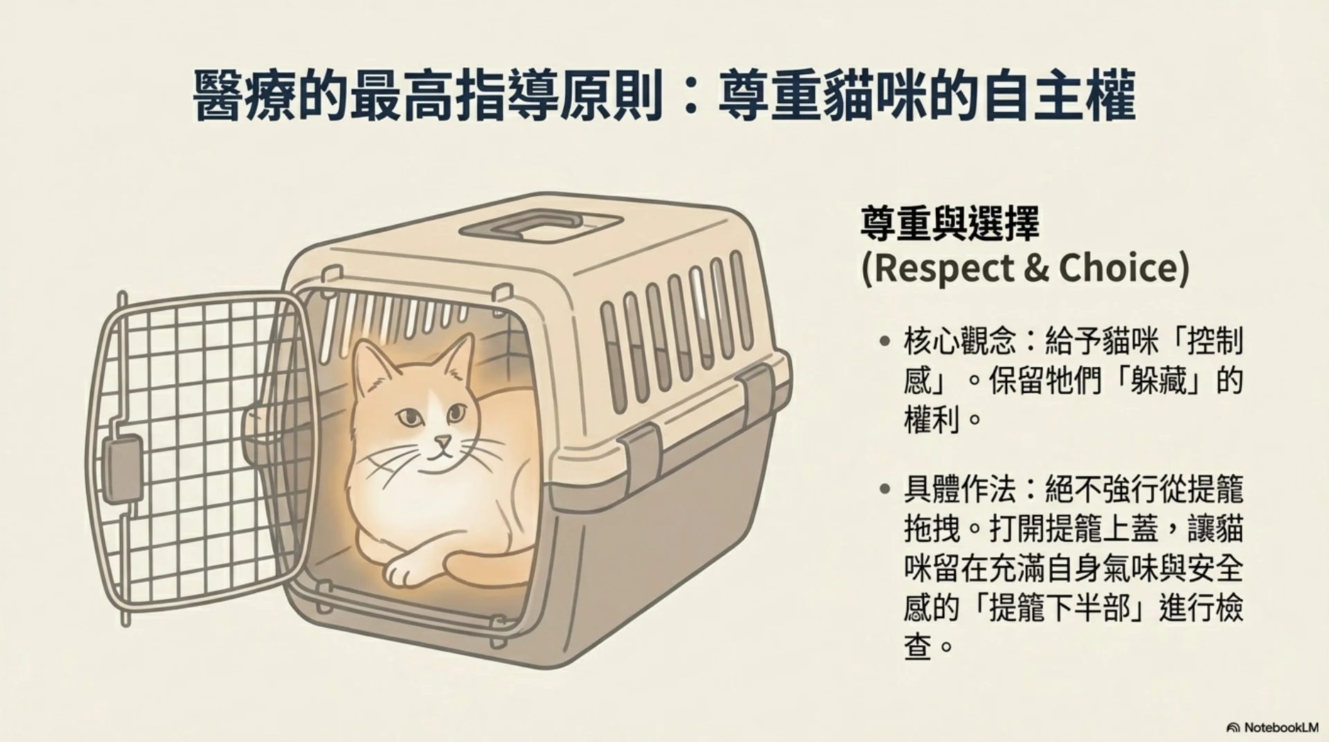 Fear Free 貓友善照護第 10 頁：運輸籠中的尊重與選擇