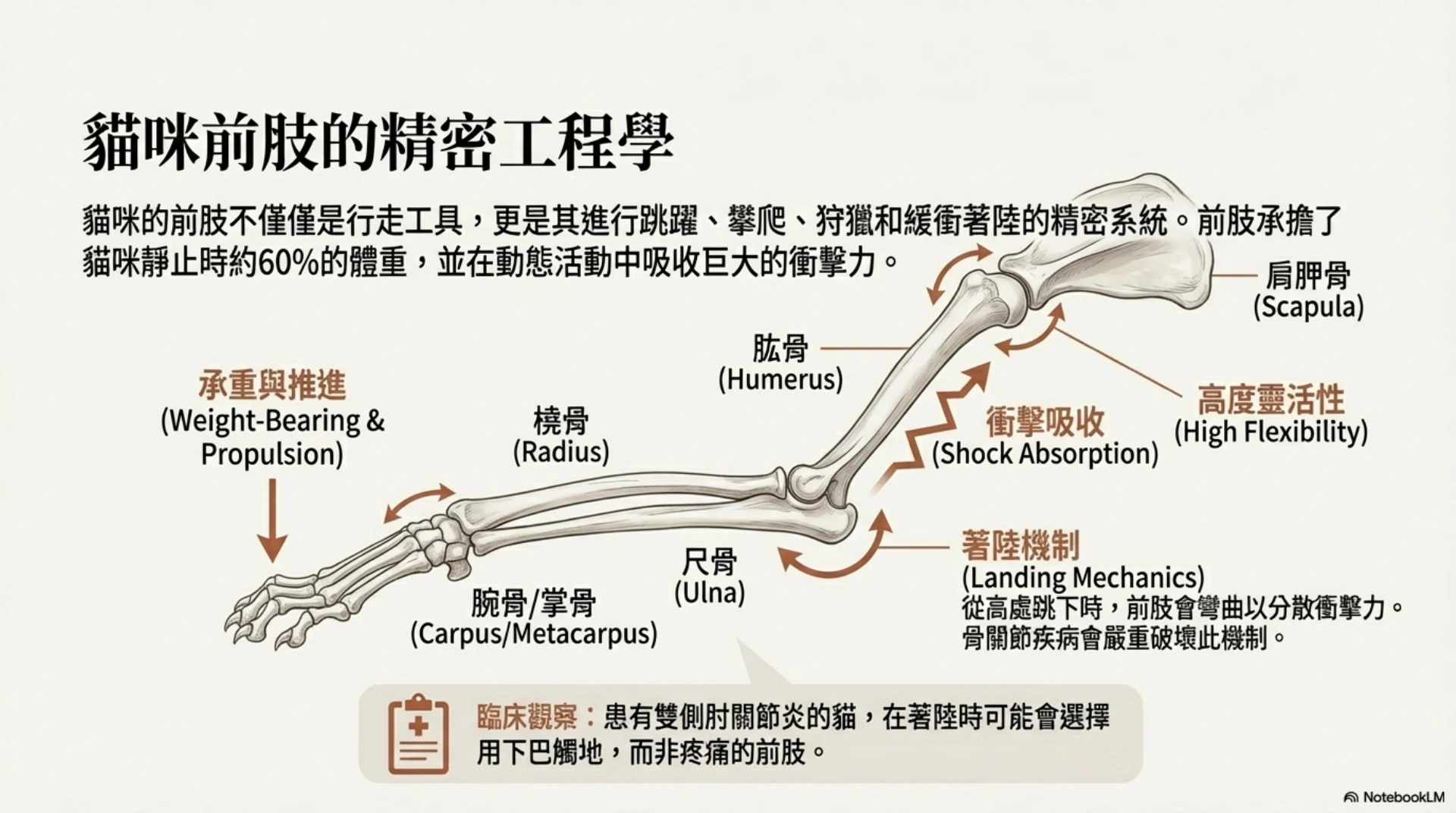 貓咪前肢疼痛與臨床觀察第 4 頁：前肢結構