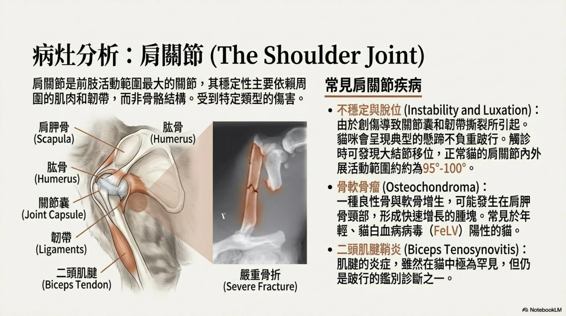 貓咪前肢疼痛與臨床觀察第 6 頁：肩關節病灶
