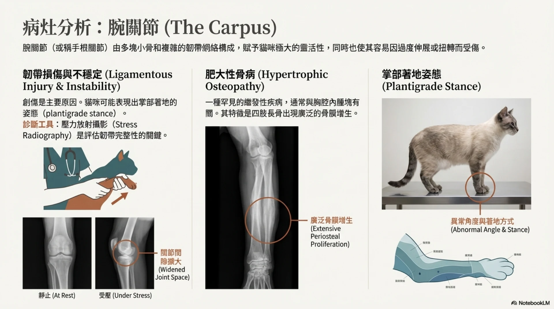 貓咪前肢疼痛與臨床觀察第 8 頁：腕關節病灶