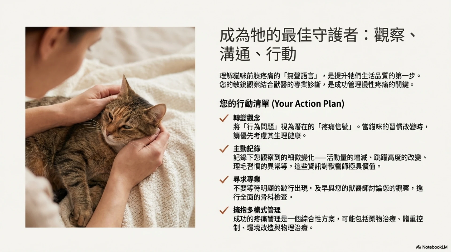 貓咪前肢疼痛與臨床觀察第 12 頁：觀察、溝通與行動