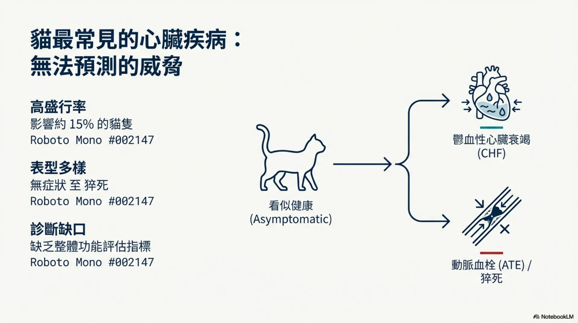 貓 HCM 預後指標第 2 頁：HCM 的臨床威脅與診斷缺口