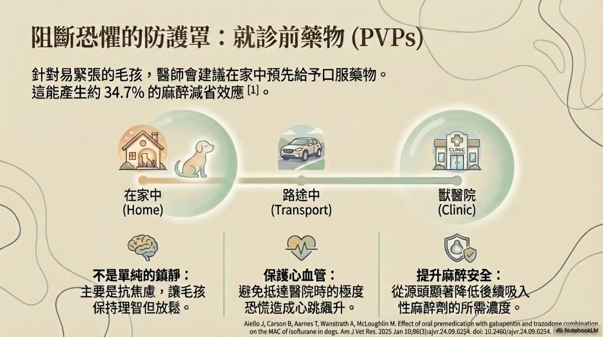 毛孩麻醉安全旅程第 8 頁：就診前藥物與抗焦慮準備
