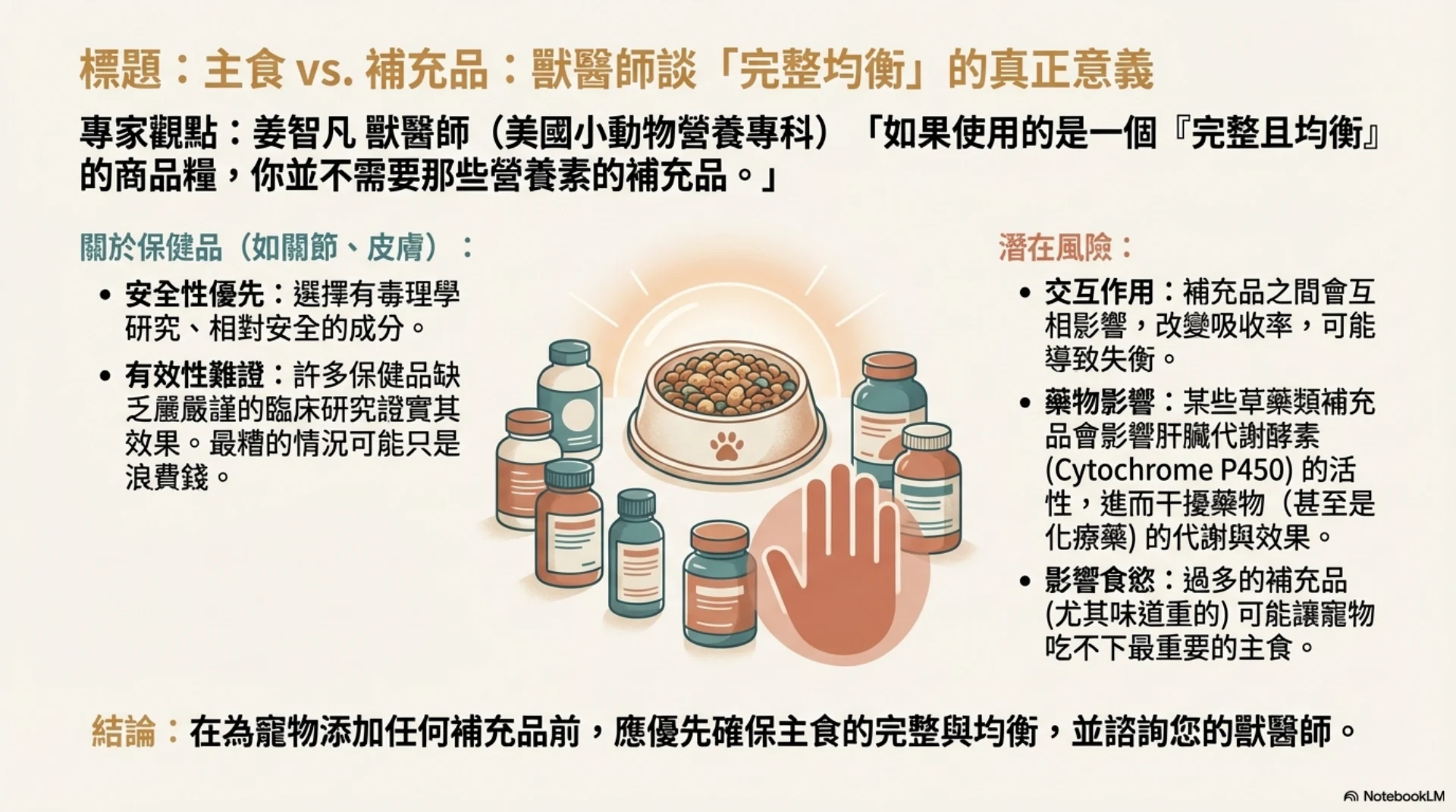 寵物食品標示解密第 13 頁：主食與補充品的完整均衡意義