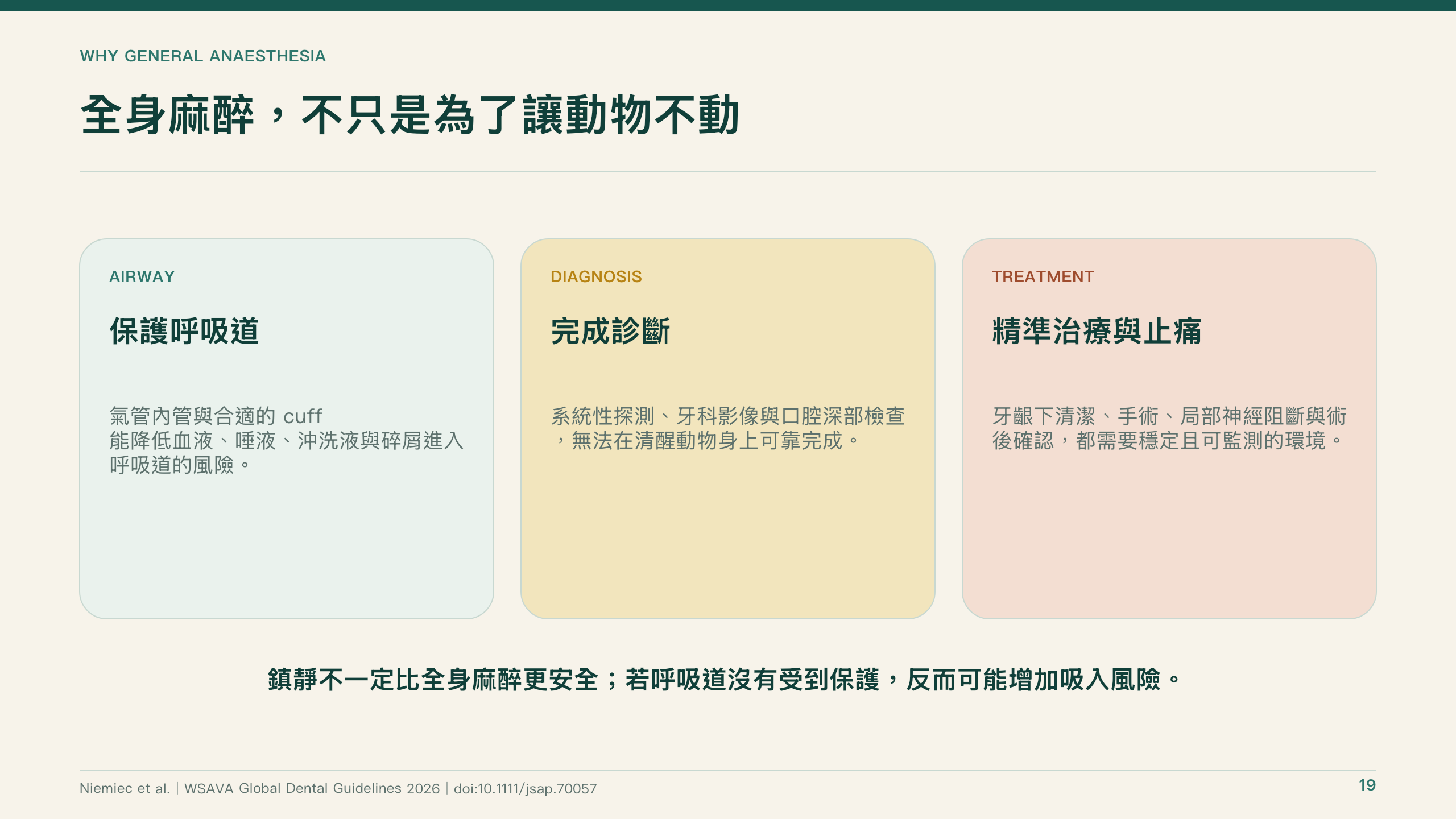 犬貓口腔健康指引導讀第 19 頁：牙科全身麻醉與氣道保護